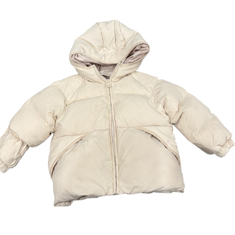 Zara Toddler Pale Pink Down Puffer Jacket Hooded‎ size 2-3